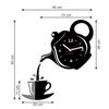 FLEXISTYLE Modern Kitchen Wall Clock Cup and Jug Black 45 cm x 45 cm 3D Silent Design Made in EU view 4