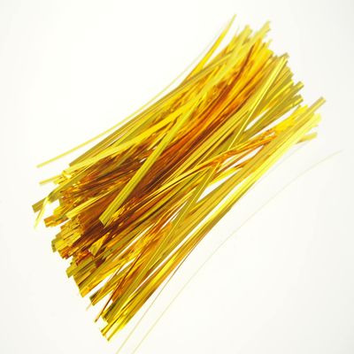 rackcrafts.com Precut or Rolls Twist Ties for Cellophane Bags Craft Gift Wrapping Gold / Silver (Gold)