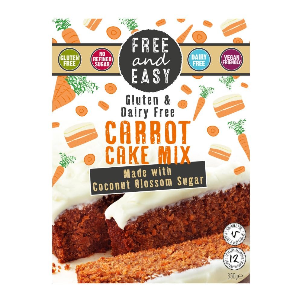 Free and Easy Carrot Cake Mix, 350g - Award-Winning, Organic, Vegan & Gluten-Free