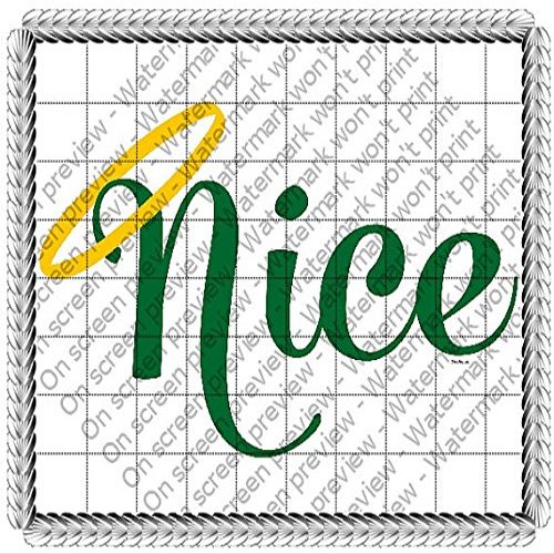 1/4 Sheet - Nice Angel Christmas - Edible Cake/Cupcake Party Topper - D19185