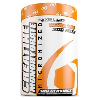 Axis Labs Micronized Creatine Monohydrate - Mineral Supplement - 100 Servings - Enhances Strength - Boosts Muscle Growth - Increases Overall Size