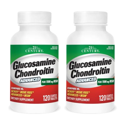 21St Century Glucosamine Chondroitin Advanced with Msm - 120 Tablets (Pack of 2)