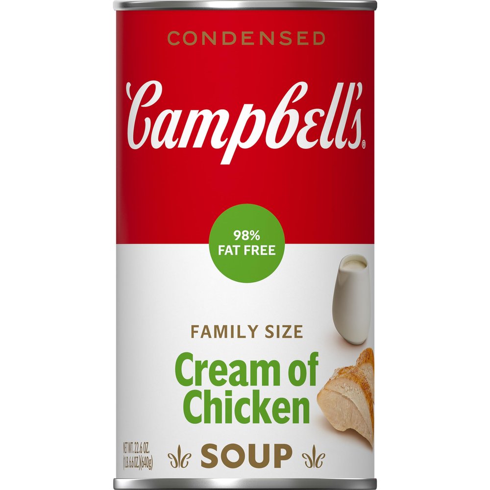 Campbell's Condensed 98% Fat Free Cream of Chicken Soup, 22.6 oz Family Size Can