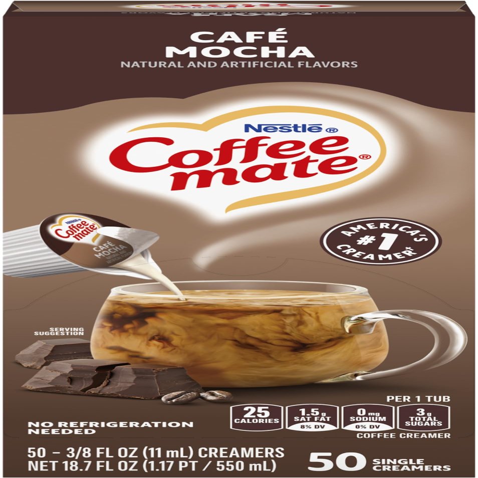 Nestl Coffee mate Coffee Creamer, Caf Mocha liquid creamer singles, 50 Count Box