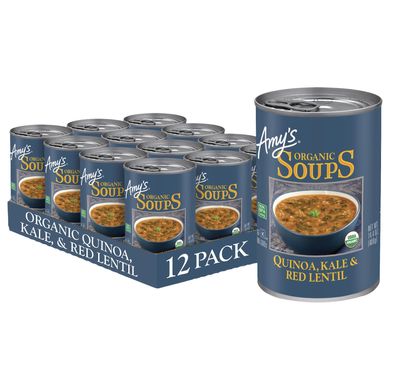 Amy's Soup, Vegan, Gluten Free, Organic Kale, Quinoa and Red Lentil, 14.4 Ounce (Pack of 12)