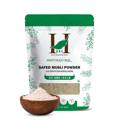 100% Natural Wild Cultivated Safed Musli Powder - Chlorphytum Borivillianum 227 GMS / 1/2 LB Pound / 08 Oz - Processed in FDA Registered Facility (A 100% Natural Health Supplement)