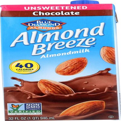 Blue Diamond Growers - Almond Breeze Almond Milk Unsweetened Chocolate - 32 oz. (Pack of 2) by Blue Diamond Almonds
