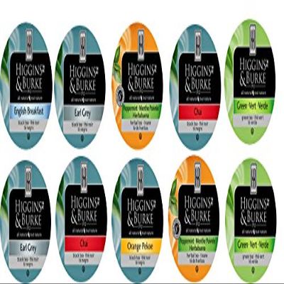 10 Higgins and Burke Single Serve Cup Tea Variety Sampler.