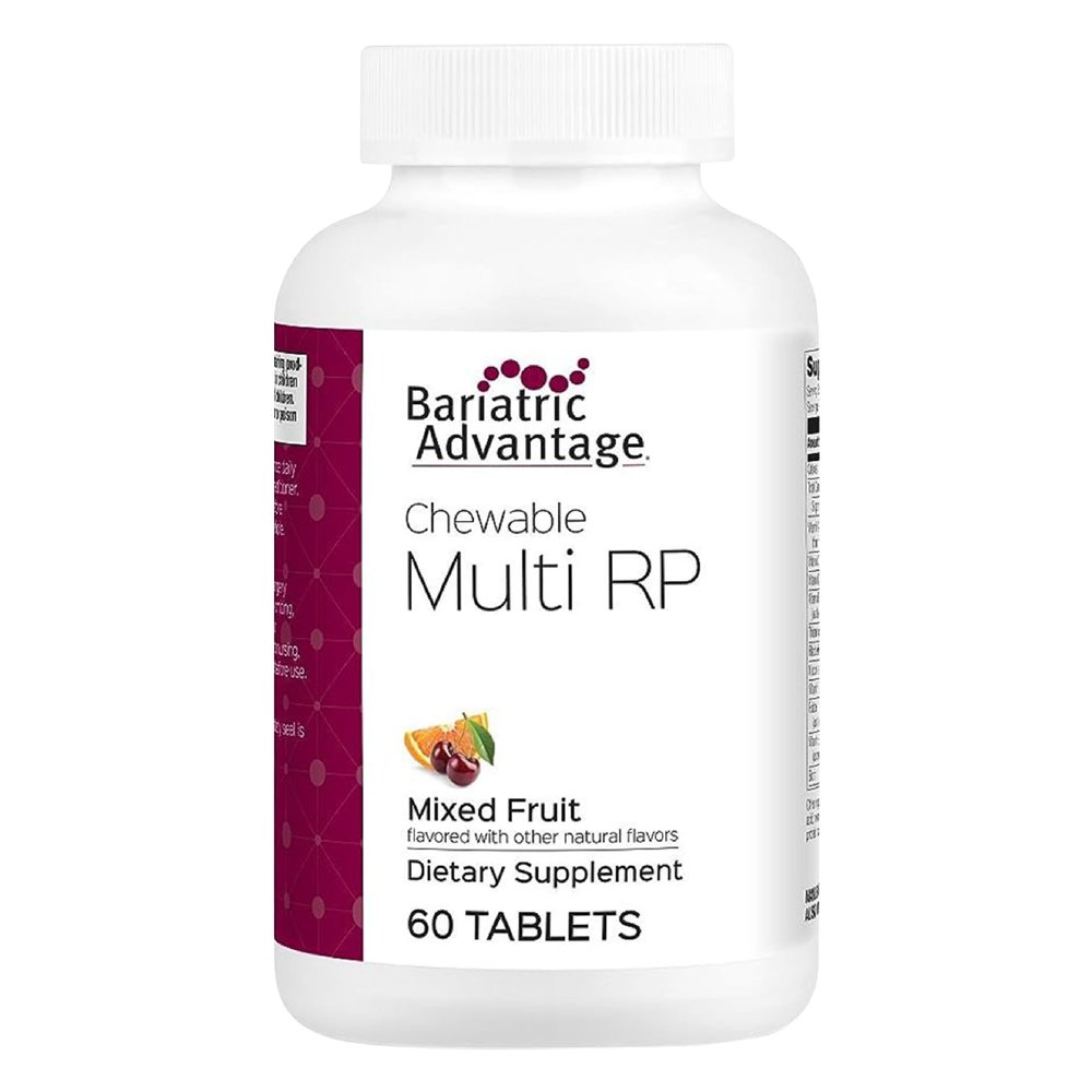 Bariatric Advantage Chewable Multi RP Multivitamin - for Bariatric Surgery Patients - with Iron, Copper, Vitamin C, A, Zinc & More - 100% DV of 18 Nutrients - Mixed Fruit - 60 Count