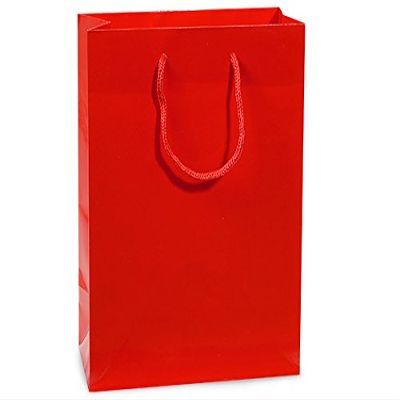 Gloss Laminated Gift Bags - Red Gloss Gift Bags Cub Bulk 8x4x10" (100 Bags) - Wraps-GTCBRE