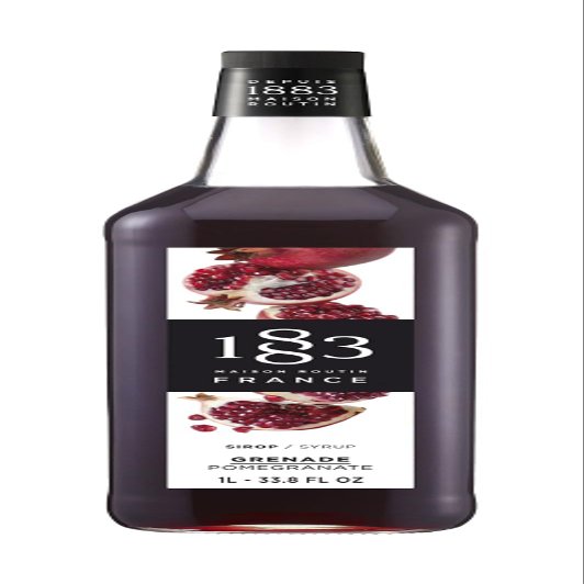 1883 Pomegranate Syrup for Drinks, Made in France, 1 Liter Glass Bottle