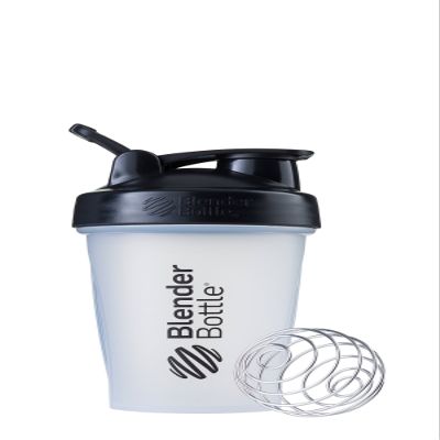 BlenderBottle Classic Shaker Bottle Perfect for Protein Shakes and Pre Workout, 20-Ounce, Clear/Black