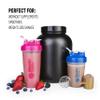 BlenderBottle Classic Shaker Bottle Perfect for Protein Shakes and Pre Workout, 20-Ounce, Clear/Black view 3