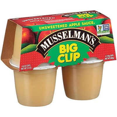 Musselman's Unsweetened Apple Sauce - low calorie, gluten free snack, low sodium, kosher, fat-free, no cholesterol, no high fructuse corn syrup, from 100% fresh American Grown Apples. (24oz x 12)