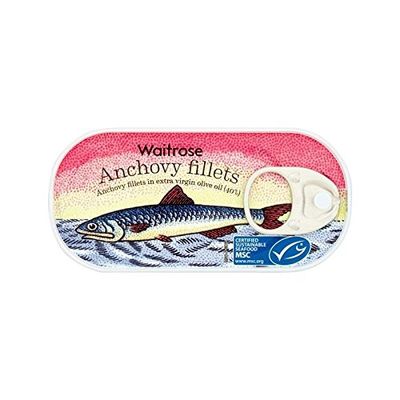 Anchovy Fillets In Extra Virgin Olive Oil Waitrose 50g - Pack of 2