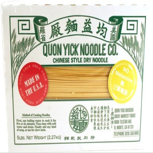 Chinese Style Dry Noodle (Thin) - 5lb (Pack of 1) by Quon Yick