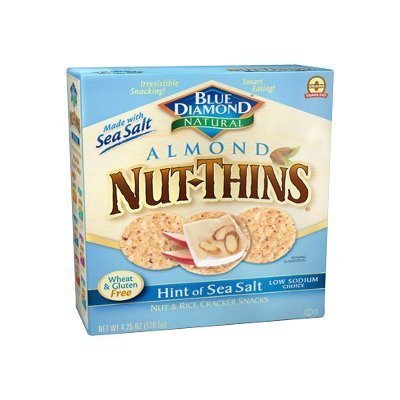 Blue Diamond Almond Nut-Thins Hint of Sea Salt Nut & Rice Cracker Snacks 4.25oz(Pack of 6) by Blue Diamond Almonds_AB