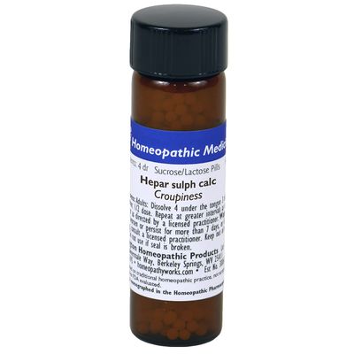 Hepar sulphuris calcareum 30C. 900 Pellets. Useful for Croupiness.* Made by The Oldest Homeopathic Company in America.
