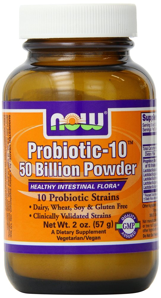NOW Probiotic-10 50 Billion Powder, 2-Ounce