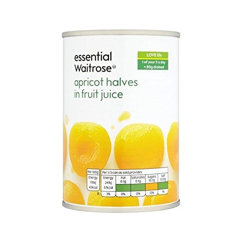 Apricot Halves in Fruit Juice Summer Pride/essential Waitrose 410g - Pack of 2
