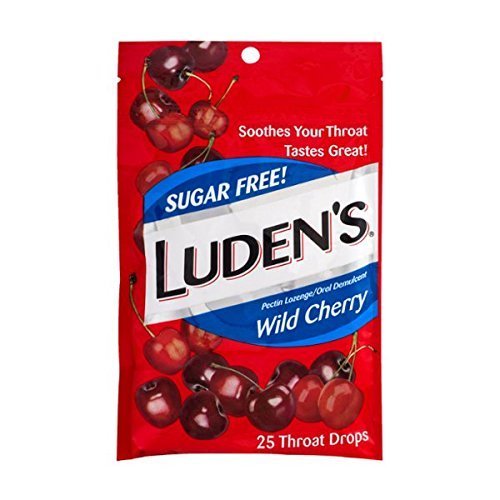 Ludens Throat Drops Sugar Free Wild Cherry, 25-Count, 5-Pack