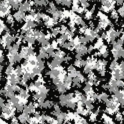 1/4 Sheet - Black & White Digital Camo Birthday - Edible Cake/Cupcake Party Topper - D20148