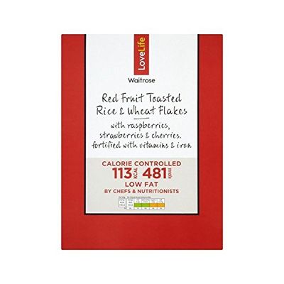 You Count Red Fruit Toasted Rice & Wheat Flakes Waitrose Love Life 375g - Pack of 2