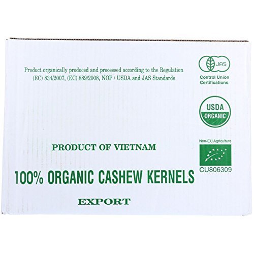 Bulk Nuts Cashews - Organic - Whole - Raw - 1 lb - case of 25 by Bulk Nuts