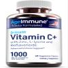 AgeImmune Vitamin C 1000mg Complex with L-Lysine 500mg, Zinc 12mg, Bioflavonoids 300mg. Doctor Formulated Magnesium Stearate Free Supplements for Healthy Immune System Support.(1) view 1