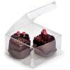 Clear Truffle Boxes - 1 Pc Large Clear Truffle Boxes 4-1/4x4-1/4x1-5/8" - Holds 4 - (25 Per Pack) - WRAPS-TL44 view 1
