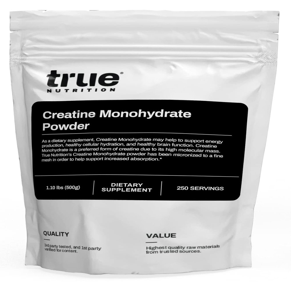 True Nutrition - Creatine Monohydrate Powder - Micronized Creatine Powder - Promotes Lean Muscle Growth, Muscular Strength, and Workout Intensity - Pre and Post Workout Supplement (500 g)