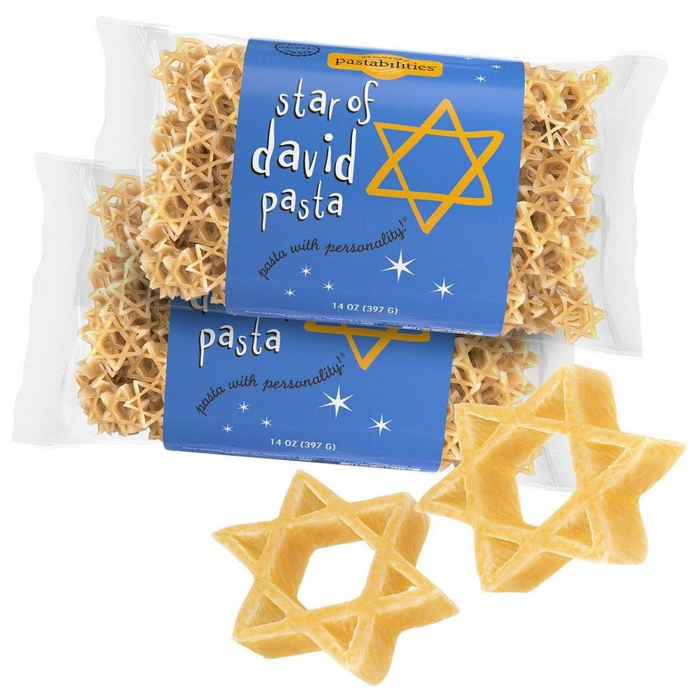 Pastabilities Fun Shaped Pasta for Kids - Star of David Shaped - Kosher Star Holiday Theme, Non-GMO Natural Wheat Pasta, All-Natural, Kosher Certified, Made in the USA, (2 Pack, 14 Oz)