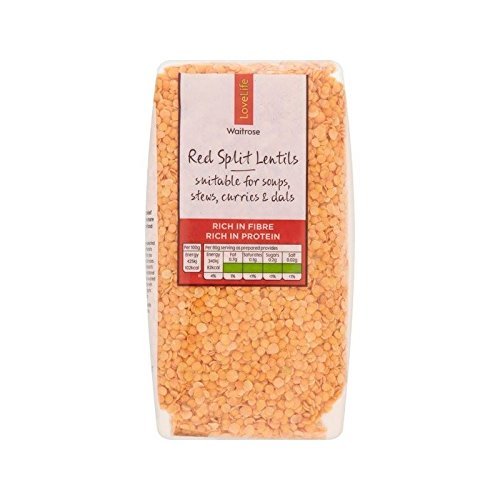 Red Split Lentils Waitrose Love Life 500g - Pack of 6