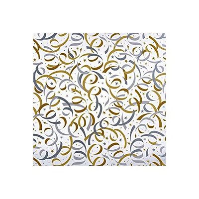 Gold and Silver Streamer Cello Sheets Party Gift Bag and Boxes Decoration Accent and Wrap, 20" x 24", Pack of 12 sheets.