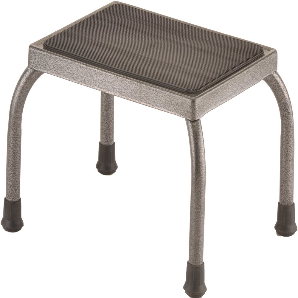 NOVA Step Stool with Steel Base, 300 lb Capacity  Non-Slip Rubber Platform & Skid-Resistant Feet, Lightweight 4.5 lb, Assembled, Durable Gunmetal Gray, Rust-Proof Hammertone Finish
