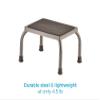 NOVA Step Stool with Steel Base, 300 lb Capacity  Non-Slip Rubber Platform & Skid-Resistant Feet, Lightweight 4.5 lb, Assembled, Durable Gunmetal Gray, Rust-Proof Hammertone Finish view 3
