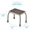 NOVA Step Stool with Steel Base, 300 lb Capacity  Non-Slip Rubber Platform & Skid-Resistant Feet, Lightweight 4.5 lb, Assembled, Durable Gunmetal Gray, Rust-Proof Hammertone Finish view 4