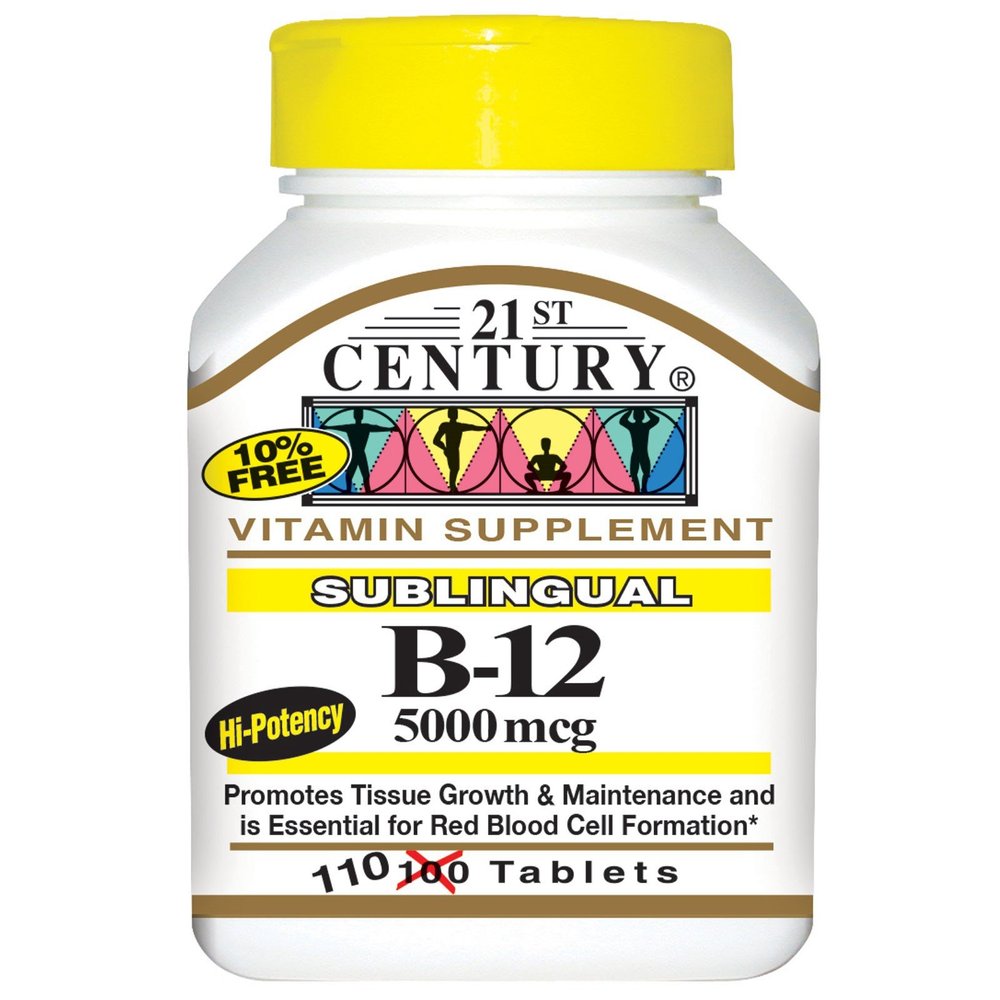 21st Century, Sublingual B-12, 5000 mcg, 110 Tablets - 2pc