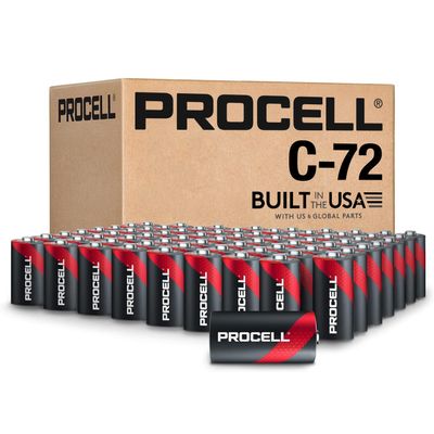 PROCELL C Alkaline Batteries, 1.5V, 72-Pack for Professional Devices