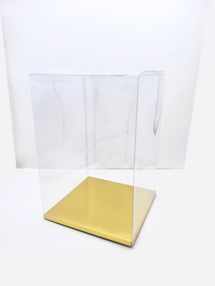 12 PCS 4x3x2-3/4 Mini Party Favor Tuck Top Clear PVC Plastic Box W/ Silver Card by Clear PVC Plastic Box