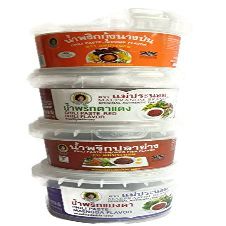 4 mix of Authentic Thai Chili Paste Set (Namprik) (3 Oz x 4)