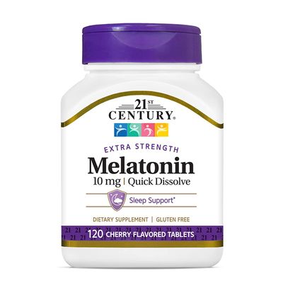 21st Century, Melatonin, Cherry Flavor, 10 mg, 120 Quick Dissolve Tablets - 2pc