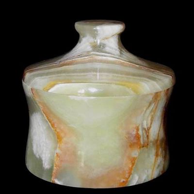 Khan Imports Onyx Stone Pet Urn for Cat, Dog or Small Pets - Up to 12 Pounds