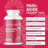 Celebrate Vitamins Multi ADEK Chewables, Iron Free - Daily Bariatric Multivitamin, High Level of Vitamins A, D, E, K & B12 for Duodenal Switch Surgery Patients - Berry Sorbert (60 Tablets) view 2