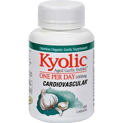 Kyolic Aged Garlic Extract One Per Day Cardiovascular - 1000 mg - 60 Caplets - Helps Maintain Healthy Circculation by Kyolic