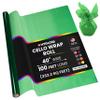 Hygloss Products Roll Cellophane Wrap for Crafts, Gifts, and Baskets 40 Inch x 100 Feet, Green view 1