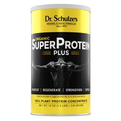 Dr. Schulze's SuperProtein Plus - Plant-Based Protein Powder - Active Lifestyle Supplement - Supports Muscle Health - Drink Mix - Gluten-Free & Vegan - 19 oz (20 Servings)