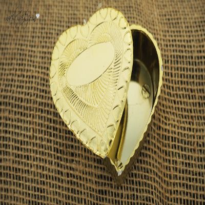 rackcrafts.com Plastic Heart Box Party Favor Gold Silver Clear Wedding Anniversary Sweet Love (Metallic Gold)
