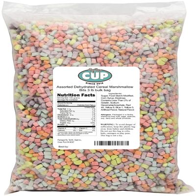 By The Cup Assorted Dehydrated Cereal Marshmallow Bits, 3 lb bulk bag