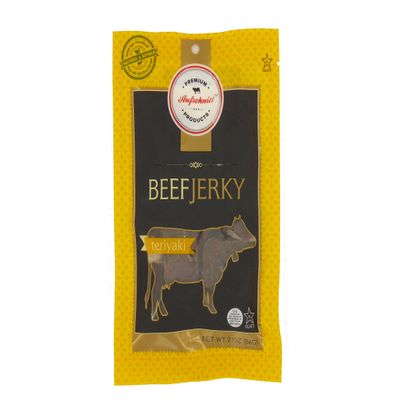 Aufschnitt Meats Kosher Beef Jerky, Terriyaki, 2 Oz [6 Bags], 6Count